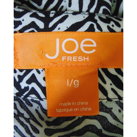 Joe Fresh | Women's Long Sleeve Blouse Zebra Print 100% Cotton Size Large - Picture 4 of 4